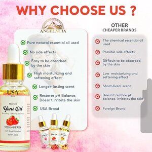 MERICH Natural Yoni Oil Feminine Yoni Detox Oil Eliminates Odor(Vanilla & Mango)